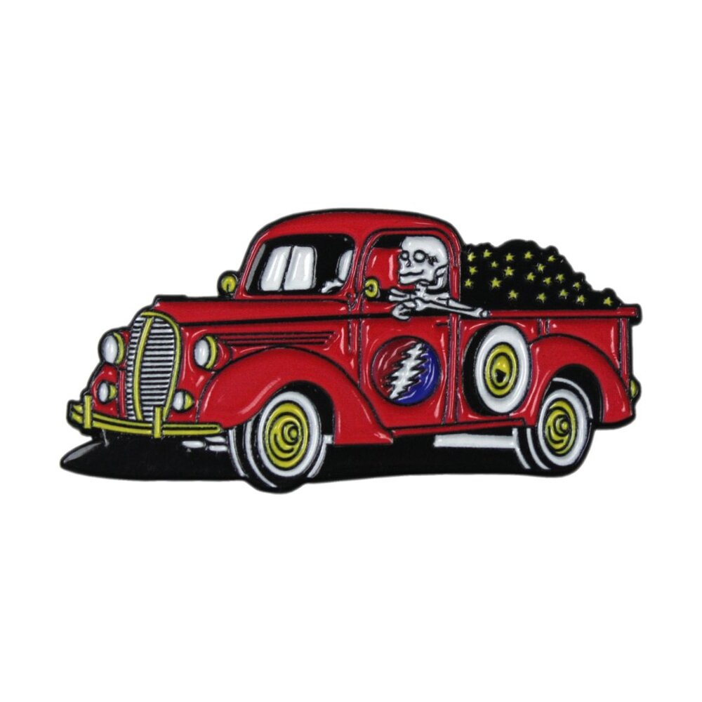 Hippie Truck Skeleton Enamel Pin - 1970s Retro Funny Classic Rock Music Gift NWT